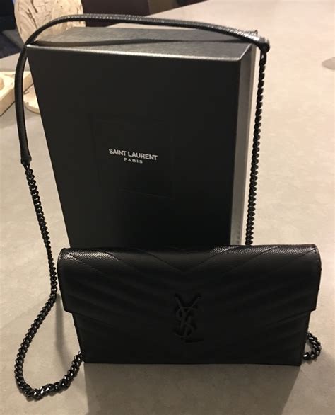 ysl leather wallet on chain|YSL wallet on chain review.